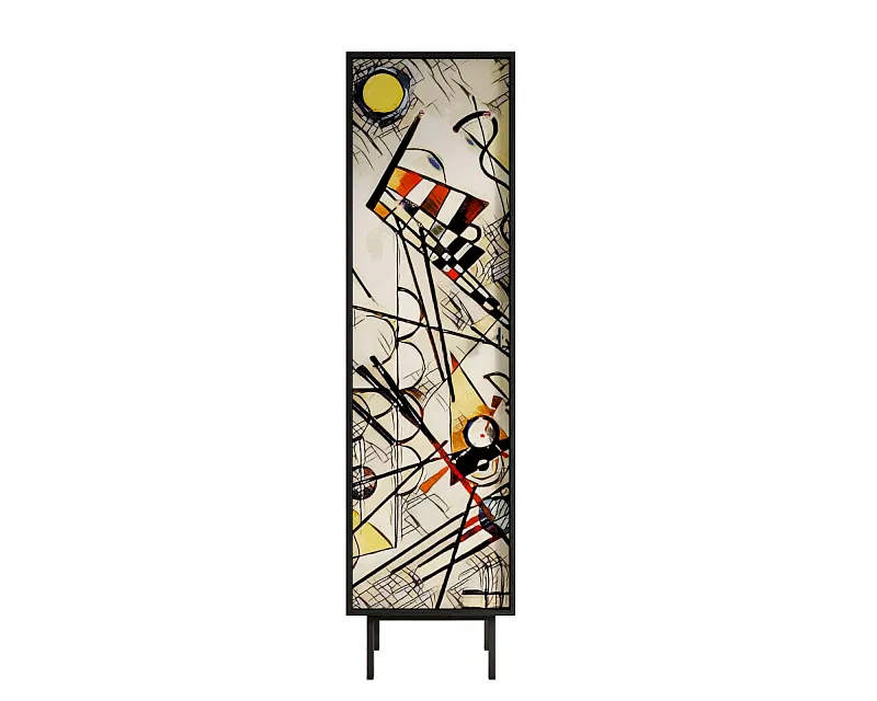 Шкаф c одной дверкой "Эмерсон (Emerson)" by Kandinsky арт EM101/Print_01 в Краснодаре Шкаф c одной дверкой "Эмерсон (Emerson)" by Kandinsky арт EM101/Print_01