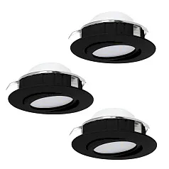фото 900749 Комплект встраиваемых светильников диммируемых PINEDA, 3X5,5W (LED), 3000K, ?84, пластик, черный в интерьере в Краснодаре