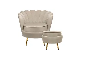 купить красивое Кресло с пуфом ракушка Pearl Taupe в Краснодаре