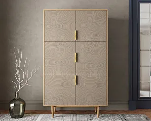 красивый Большой комод с шестью дверками "Лайн (Line)" R20/beige на заказ в Краснодаре