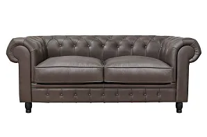 купить Диван из коричневой кожи Chesterfield Brown Leather 2S в Краснодаре