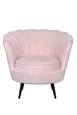 Низкое кресло ракушка Pearl розовый V2 на черных ножках в Краснодаре