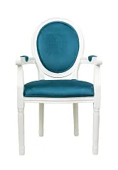 фото Мягкий стул с подлокотниками Volker Arm Blue and White в интерьере в Краснодаре