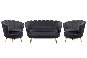 Комплект кресел и дивана ракушка Pearl Double Black на заказ в Краснодаре