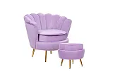 Кресло с пуфом ракушка Pearl Purple №1 в Краснодаре