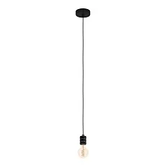 купить 43801 Подвесной потолочный светильник (люстра) YORTH, 1Х40W, E27, H1500, ?50, сталь, никель, черный в интернет-магазине в Краснодаре