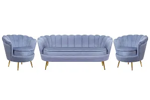 Комплект кресел и дивана ракушка Pearl Triple Blue на заказ в интернет-магазине в Краснодаре