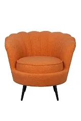 Низкое кресло ракушка Pearl Orange Boucle на черных ножках на заказ в Краснодаре