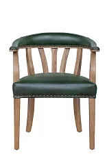 Мягкий стул с подлокотниками Tanner Green Leather в интернет-магазине в Краснодаре