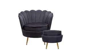 купить Кресло с пуфом ракушка Pearl Black в интернет-магазине в Краснодаре