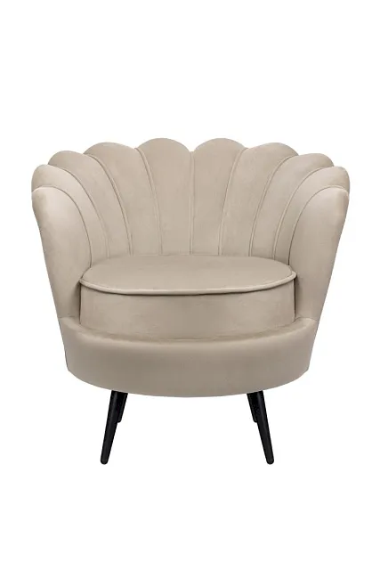 Низкое кресло ракушка Pearl Taupe на черных ножках в Краснодаре Низкое кресло ракушка Pearl Taupe на черных ножках