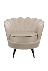 фото Низкое кресло ракушка Pearl Taupe на черных ножках в Краснодаре