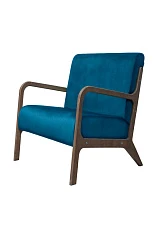 купить Низкое кресло с деревянными подлокотниками Mody Marine цвет синий в Краснодаре