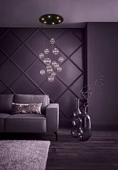 купить стильные 390333 Люстра диммируемая ESPARDELLO, 6X5,4W (LED), 3000K, 3060lm, ?580, сталь, черный/стекло, прозрачный в Краснодаре