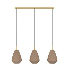 купить красивые 900813 Люстра CAPRAROLA, 3X40W (E27), L900, B200, H1100, сталь, матовая латунь / матовое стекло, песочный в интернет-магазине в Краснодаре