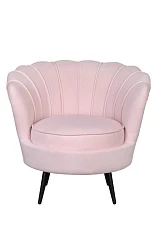 заказать Низкое кресло ракушка Pearl розовый V2 на черных ножках в интернет-магазине в Краснодаре