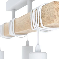 фото 33166 Потолочный светильник TOWNSHEND, 3х60W (E27), L550, B105, H265, сталь, белый/дерево, коричневы в интерьере в Краснодаре