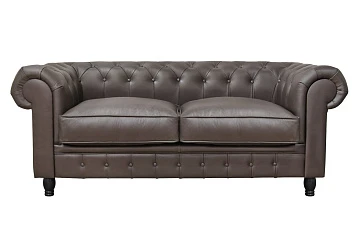 Диван из коричневой кожи Chesterfield Brown Leather 2S в интернет-магазине в Краснодаре