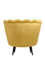 Низкое кресло ракушка Pearl Yellow на черных ножках в Краснодаре