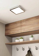 фото 900651 Накладной светильник FUEVA 5, 17W (LED), 3000K, IP44, L210, B210, H28, сталь, хром / пластик, белый в Краснодаре