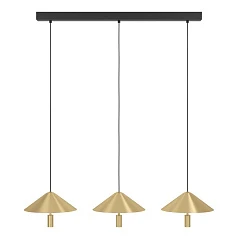 купить 390272 Люстра диммируемая PARAGUAY, 3X12W (LED), 3000K, 4080lm, L970, B270, H1500, сталь, черный, матовая латунь/пластик, белый в Краснодаре