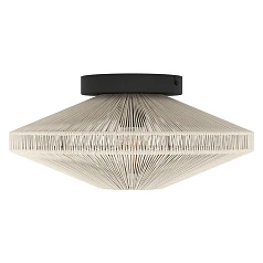 43998 Потолочная люстра MIDSUMER, 1х40W (E27), H175, ?380, сталь черный / текстиль, кремовый в интернет-магазине в Краснодаре