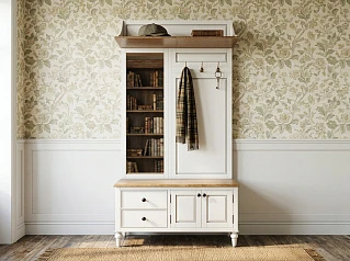 Белая прихожая "Одри (Odri)" с полкой в стиле прованс арт od2125 в Краснодаре