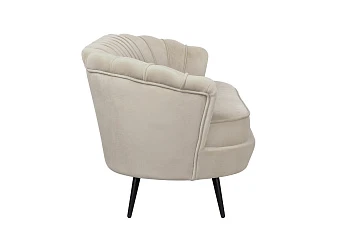 Диван ракушка для гостиниц Pearl Triple Taupe на черных ножках в Краснодаре