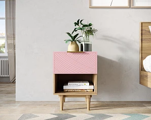 купить стильные Тумбочка с верхним ящиком "Line" LN10/GR1/pink в интернет-магазине в Краснодаре