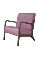 купить Низкое кресло с деревянными подлокотниками Mody Pink розовый в Краснодаре