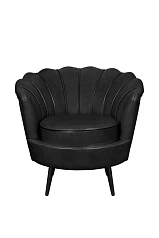 Низкое кресло ракушка Pearl Black V2 на черных ножках в Краснодаре