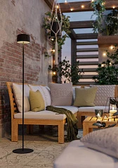 901891 Торшер на солнечн. батарее сенсорн. ROCCANOVA-L, H1200, 2,8W(LED), IP44, 3000K, 270lm, сталь, черный на заказ в Краснодаре