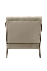 купить стильные Низкое кресло с деревянными подлокотниками Mody Taupe коричневое в интернет-магазине в Краснодаре