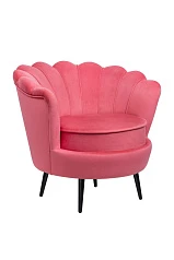 Низкое кресло ракушка Pearl Karmin на черных ножках в Краснодаре