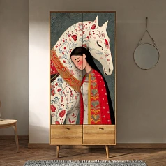 заказать Шкаф двухстворчатый "Berber Art "Девушка и конь" арт BB16/Art10 в Краснодаре