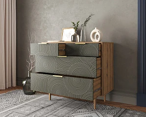 красивый Комод с четыремя ящиками "Line" R22/browngrey на заказ в Краснодаре