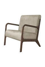 красивые Низкое кресло с деревянными подлокотниками Mody Taupe коричневое в интернет-магазине в Краснодаре