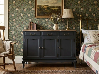 купить Комод "Леонтина (Leontina)" в черном цвете  (3 ящика и 3 двери) арт ST9344BLK в Краснодаре