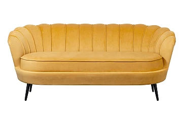 Дизайнерский диван Pearl Triple Yellow на черных ножках в Краснодаре