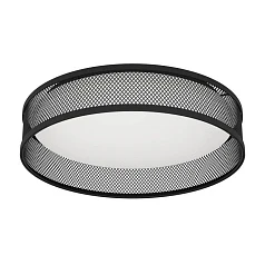 купить 900795 Потолочный светильник LUPPINERIA, 20W (LED), 3000K, 2400lm, H95, ?385, сталь, черный / пластик, белый в интернет-магазине в Краснодаре