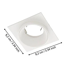 900455 Встраиваемый светильник CAROSSO, 35W (GU10), L93, B93, H25, алюминий, белый, черный в интернет-магазине в Краснодаре