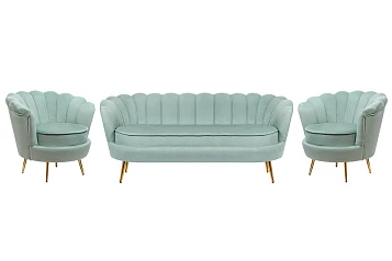 фото Комплект кресел и дивана ракушка Pearl Triple Green в интерьере в Краснодаре