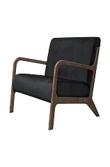заказать Низкое кресло с деревянными подлокотниками Mody Black черное в Краснодаре