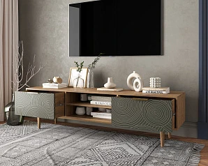 заказать Комод "Line" с нишей низкий под TV R27/browngrey в интернет-магазине в Краснодаре