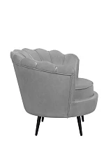 купить Низкое кресло ракушка Pearl Grey V2 на черных ножках в Краснодаре