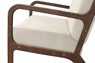 Низкое кресло с деревянными подлокотниками Mody Beige бежевый в Краснодаре