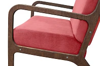 купить красивое Низкое кресло с деревянными подлокотниками Mody Karmin красное в интернет-магазине в Краснодаре