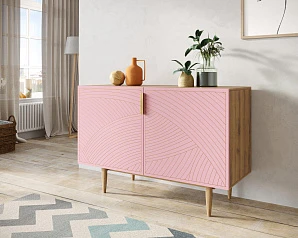 Комод с двумя дверками "Line" LN01/GR1/pink в интерьере в Краснодаре