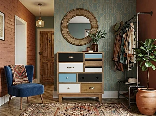 фото Комод «Акварель (Aquarelle)» 9 ящиков арт RE-18ETG/4 в интерьере в Краснодаре