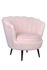 Низкое кресло ракушка Pearl розовый V2 на черных ножках в интернет-магазине в Краснодаре